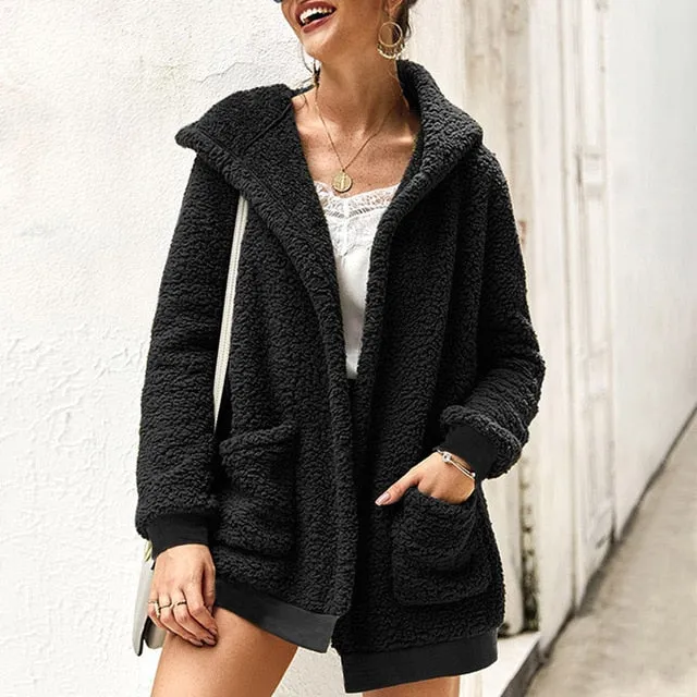 2019 Winter Women Faux Fur Coat Warm Outwear