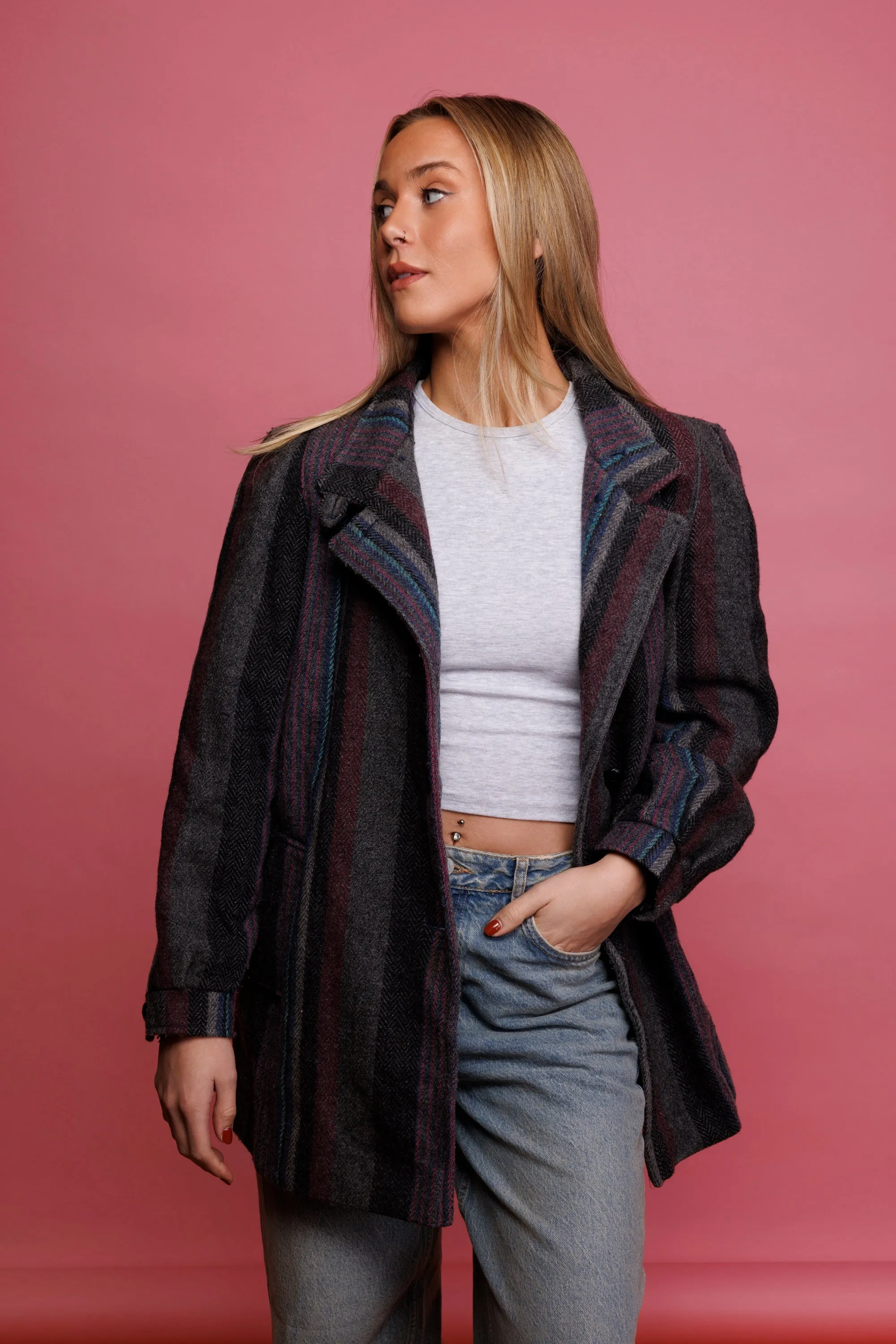 70's Wool Coat M