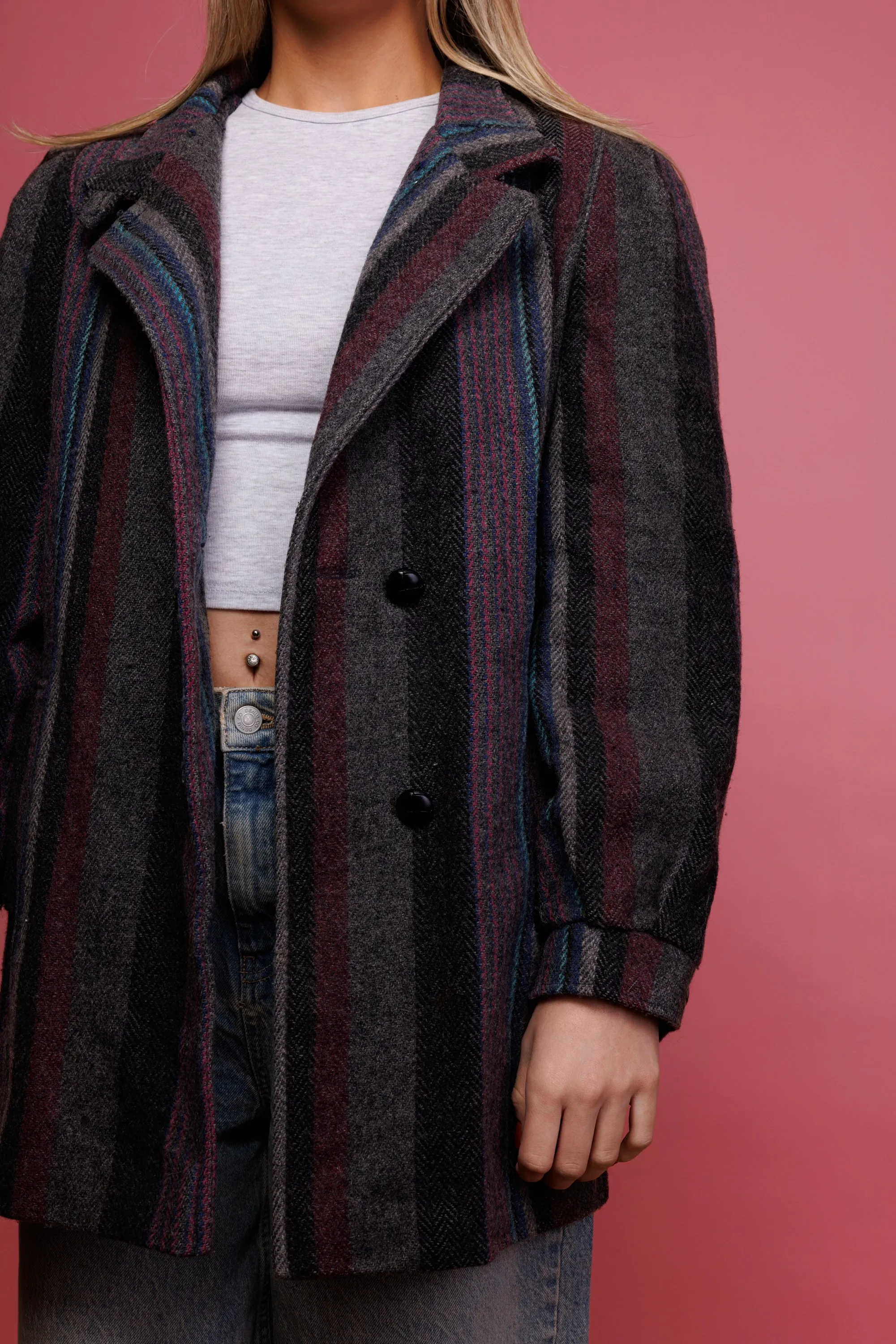 70's Wool Coat M