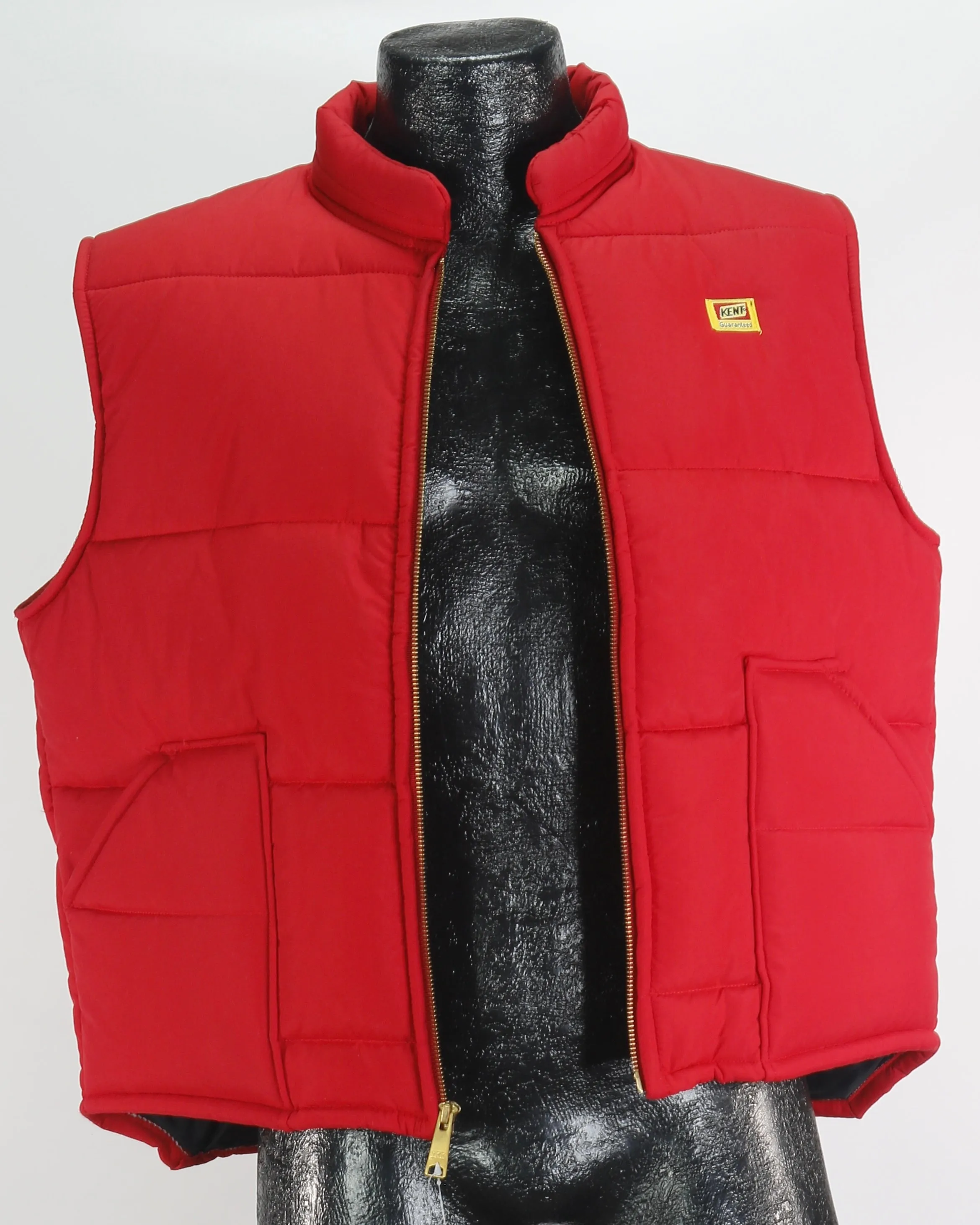 80s NOS Swingster Red Puffer Vest          L