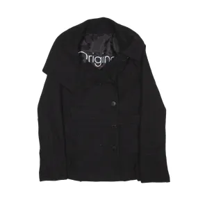 CALVIN KLEIN JEANS Overcoat Jacket Black Wool Womens S