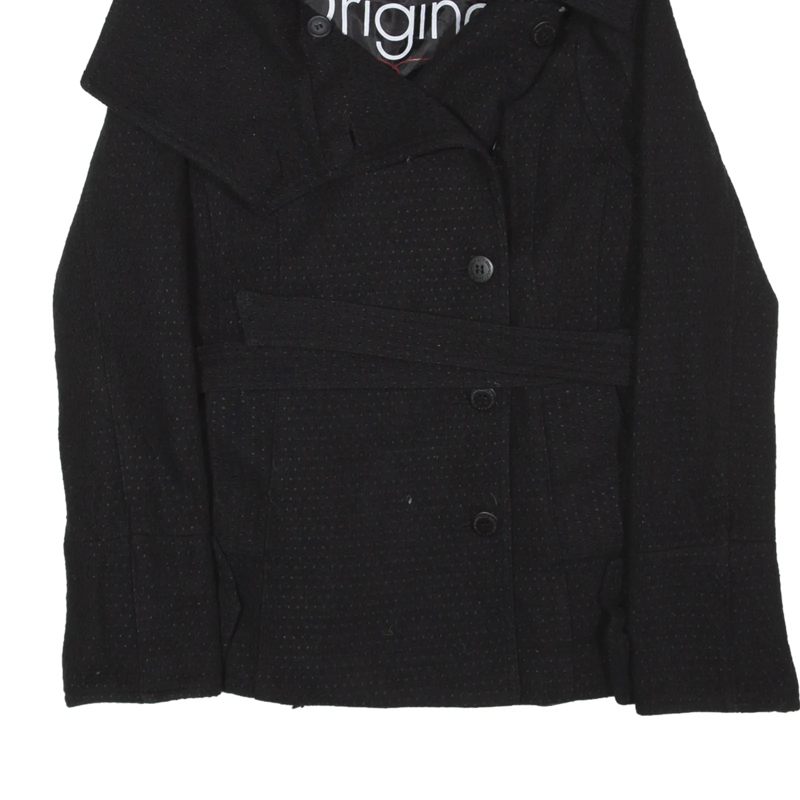 CALVIN KLEIN JEANS Overcoat Jacket Black Wool Womens S