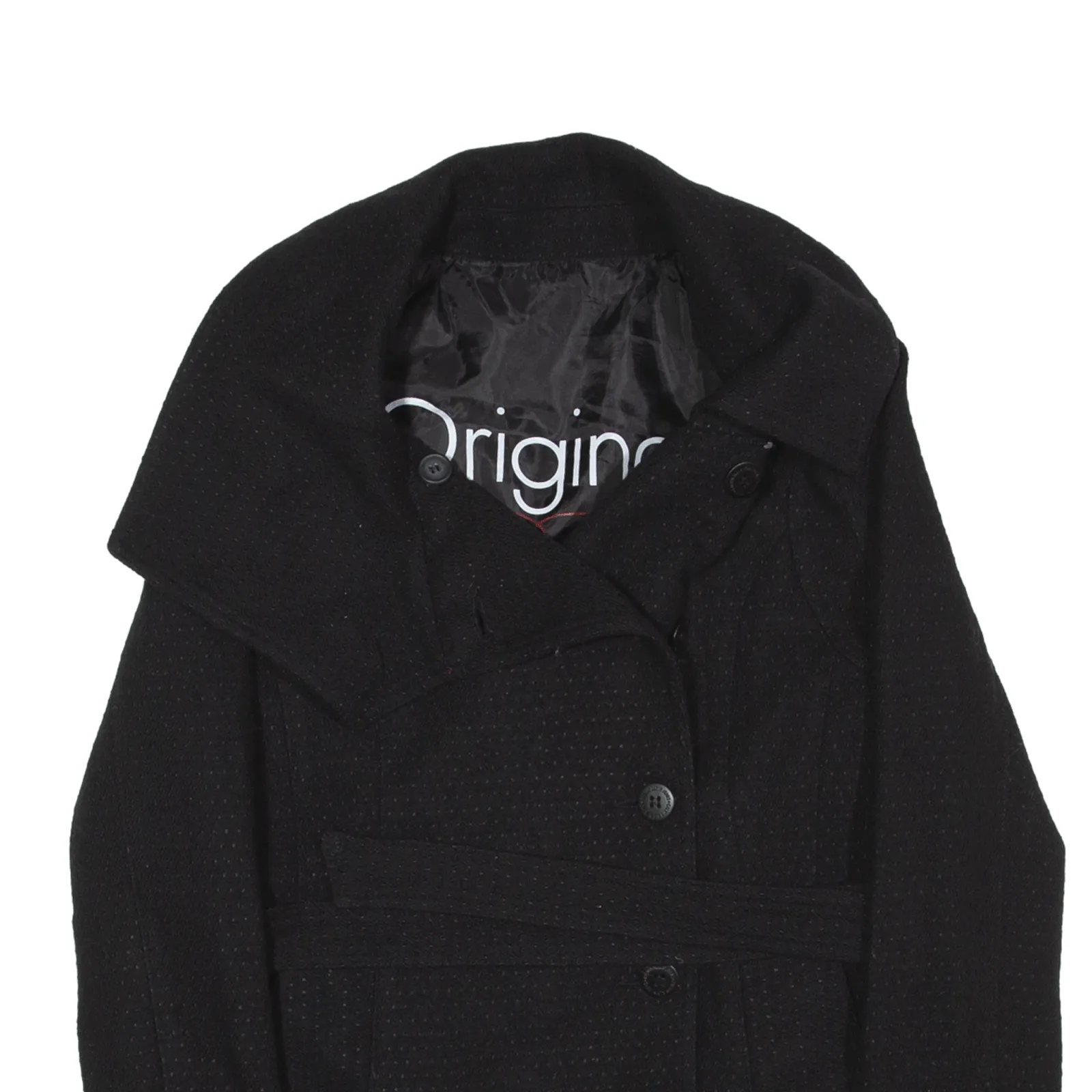 CALVIN KLEIN JEANS Overcoat Jacket Black Wool Womens S