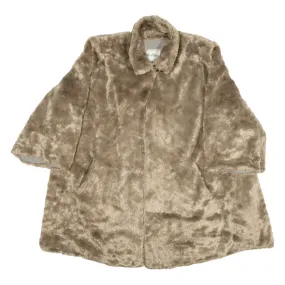 CARLA CARINI Faux Fur Womens Overcoat Coat Beige 2XL