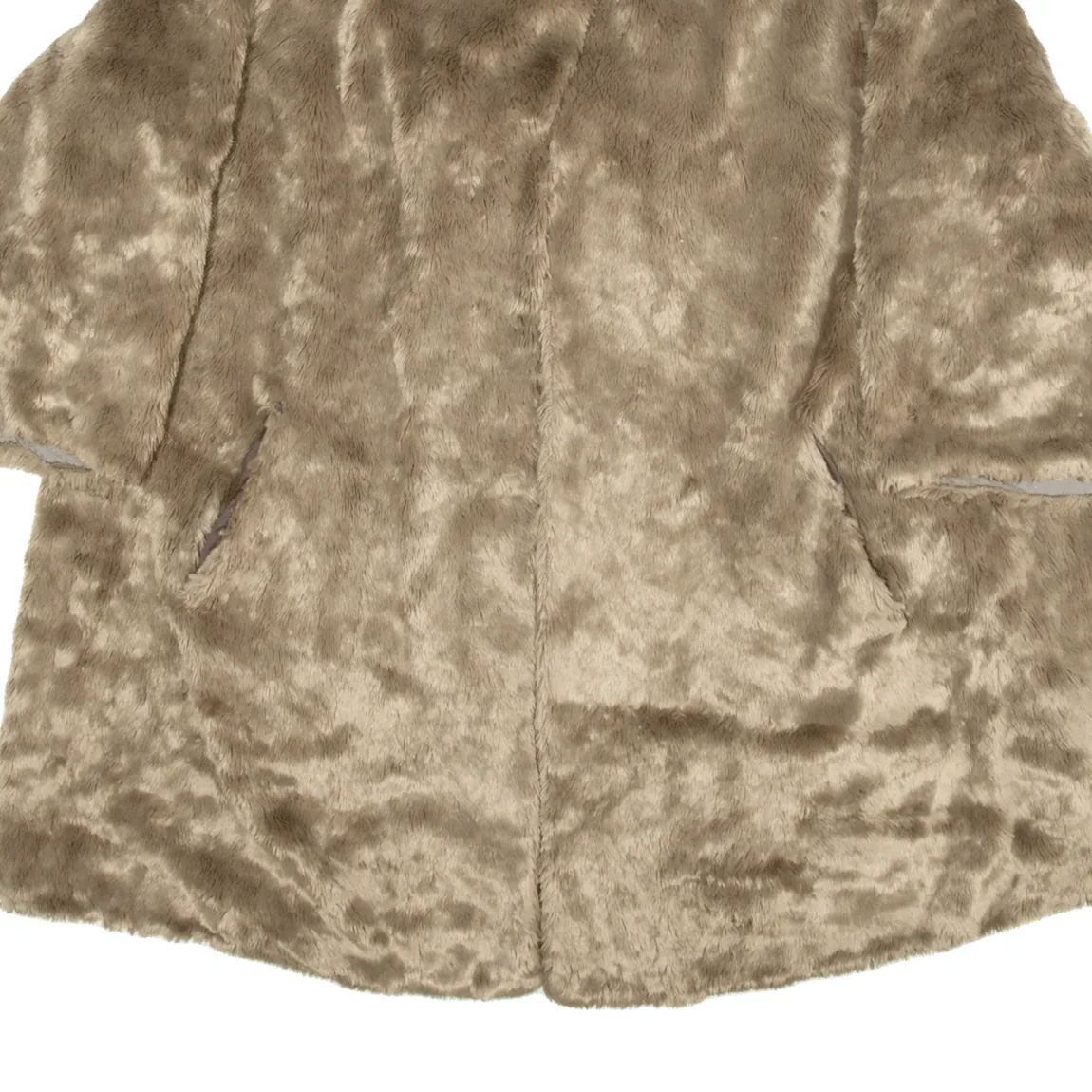 CARLA CARINI Faux Fur Womens Overcoat Coat Beige 2XL
