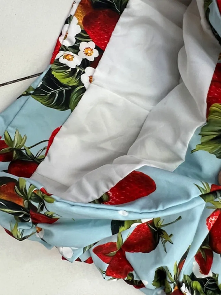 Colorblock Print Slimming Dresses For Women Square Collar Sleevless Camisole High Waist Dress Female Fashion