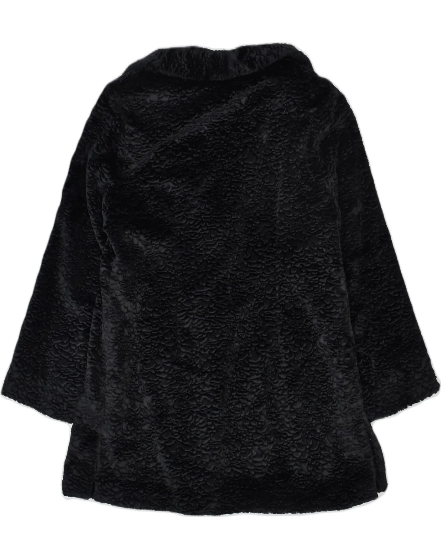 CONBIPEL Womens Faux Fur Overcoat IT 42 Medium Black Viscose