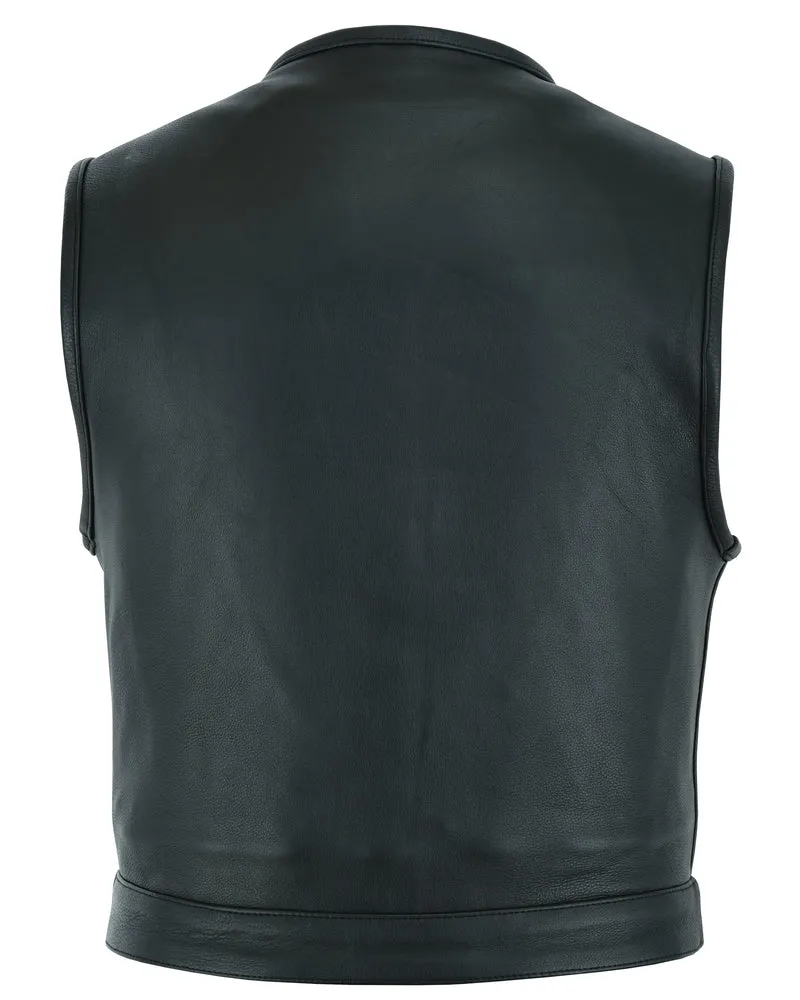DS166 Men's Soft Premium Leather Vest "The Drop Zone"