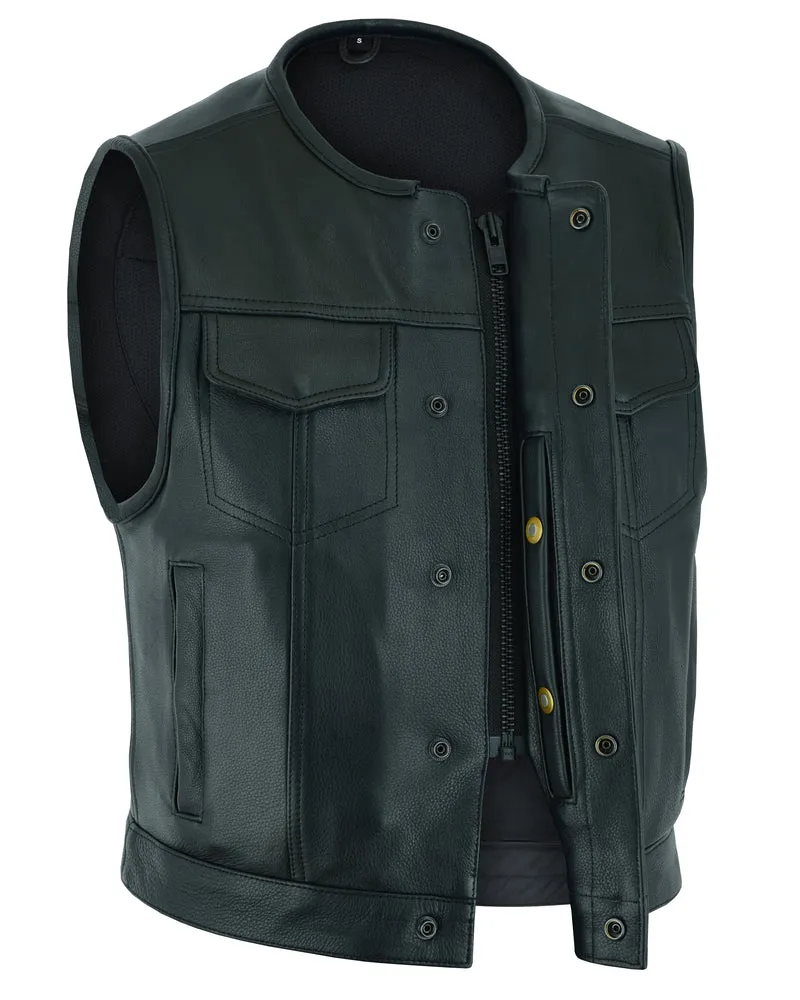 DS166 Men's Soft Premium Leather Vest "The Drop Zone"