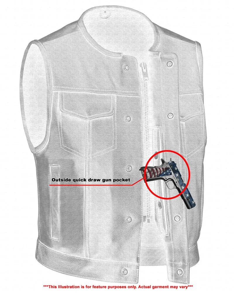 DS166 Men's Soft Premium Leather Vest "The Drop Zone"