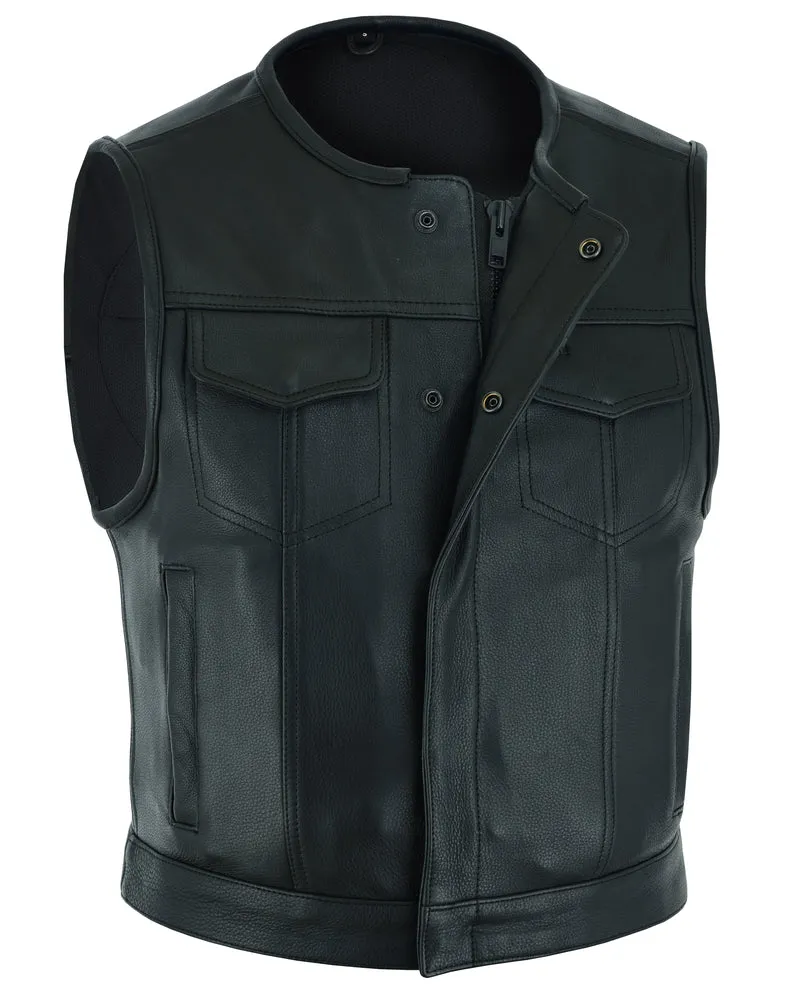 DS166 Men's Soft Premium Leather Vest "The Drop Zone"