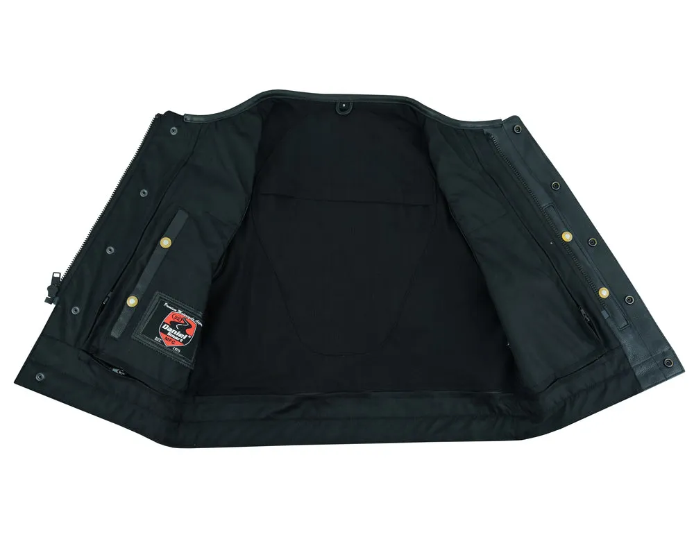 DS166 Men's Soft Premium Leather Vest "The Drop Zone"