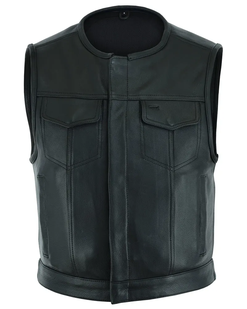 DS166 Men's Soft Premium Leather Vest "The Drop Zone"