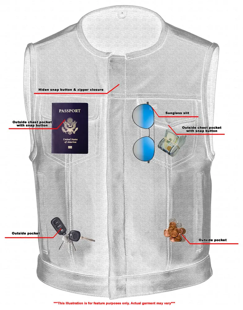 DS166 Men's Soft Premium Leather Vest "The Drop Zone"