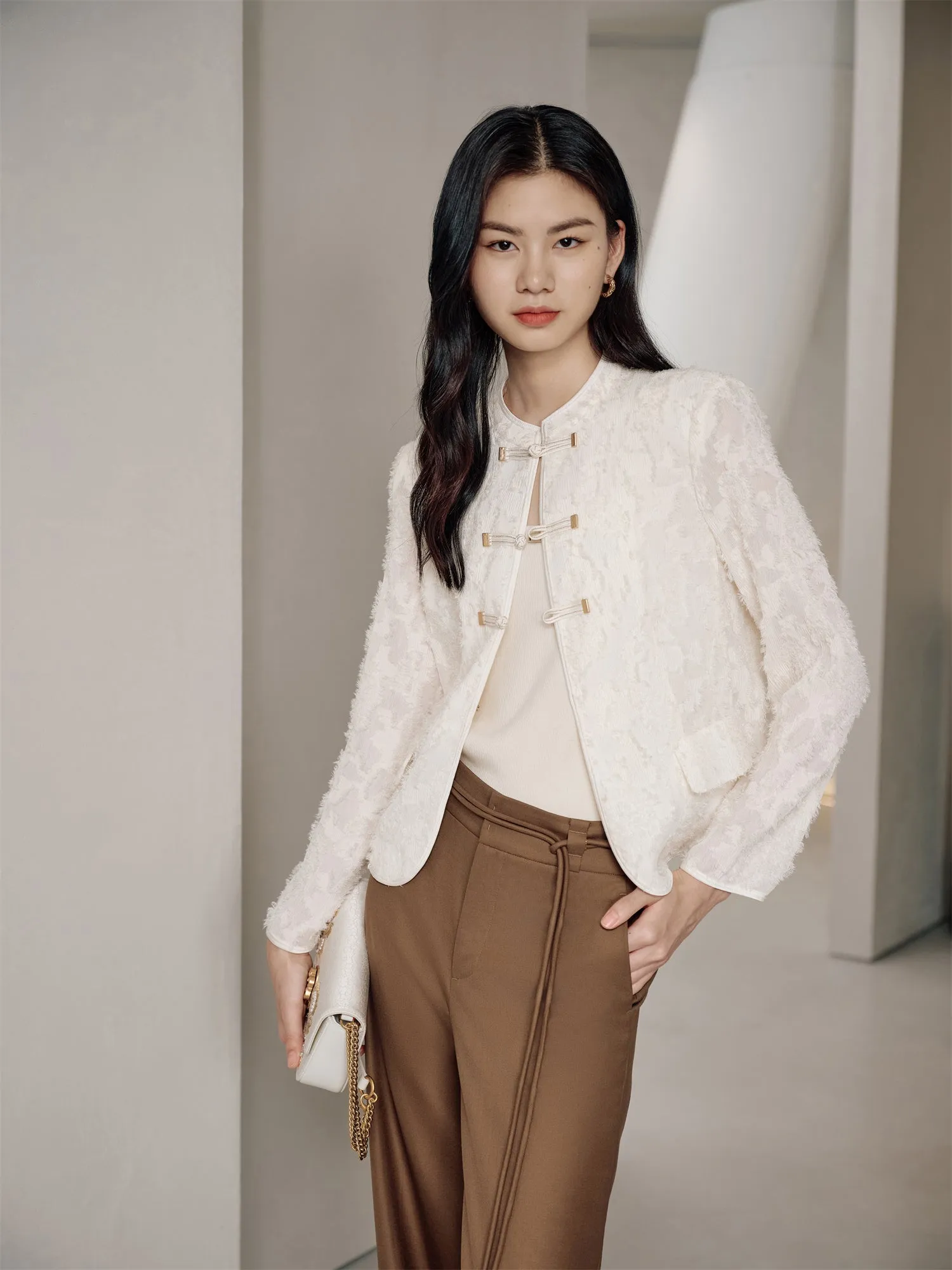 EP YAYING Chinese Style Small Stand-Collar Jacket