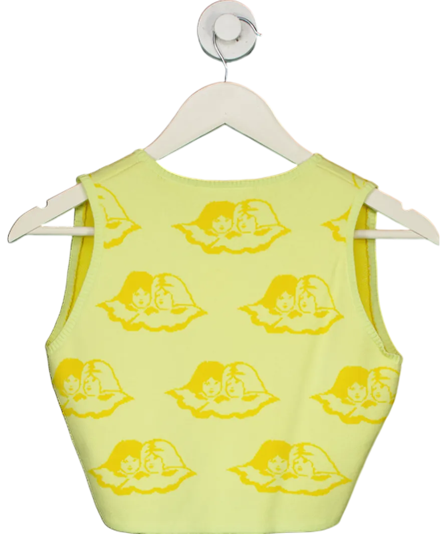 FIORUCCI Yellow Knitted Cherub Vest UK S