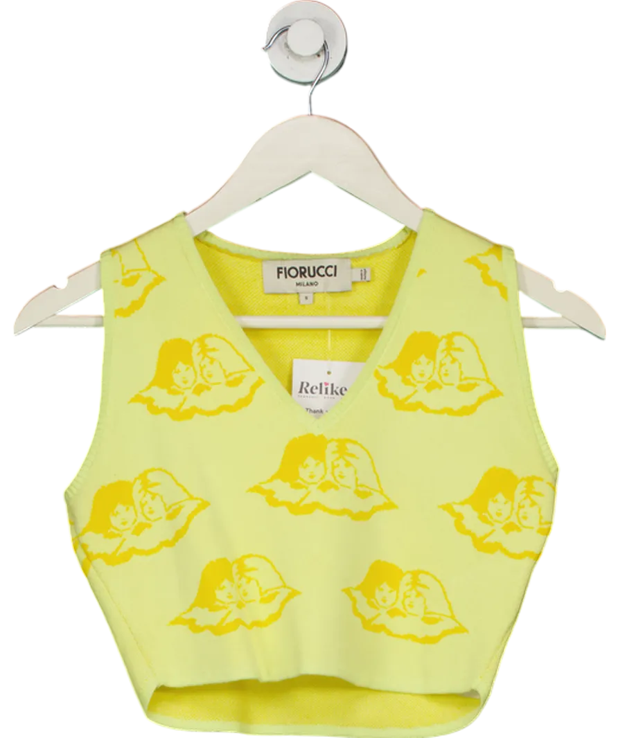 FIORUCCI Yellow Knitted Cherub Vest UK S