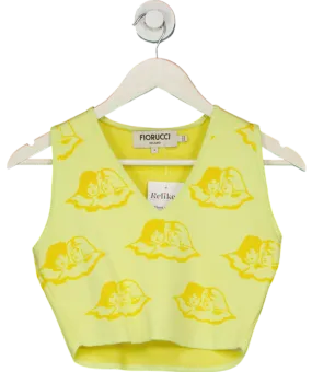FIORUCCI Yellow Knitted Cherub Vest UK S