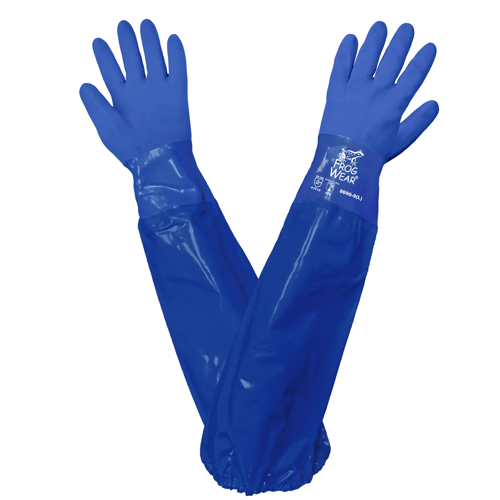 Global Glove FrogWear® Shoulder Length Triple-Coated PVC Abrasion Resistant Chemical Handling Gloves - 8690