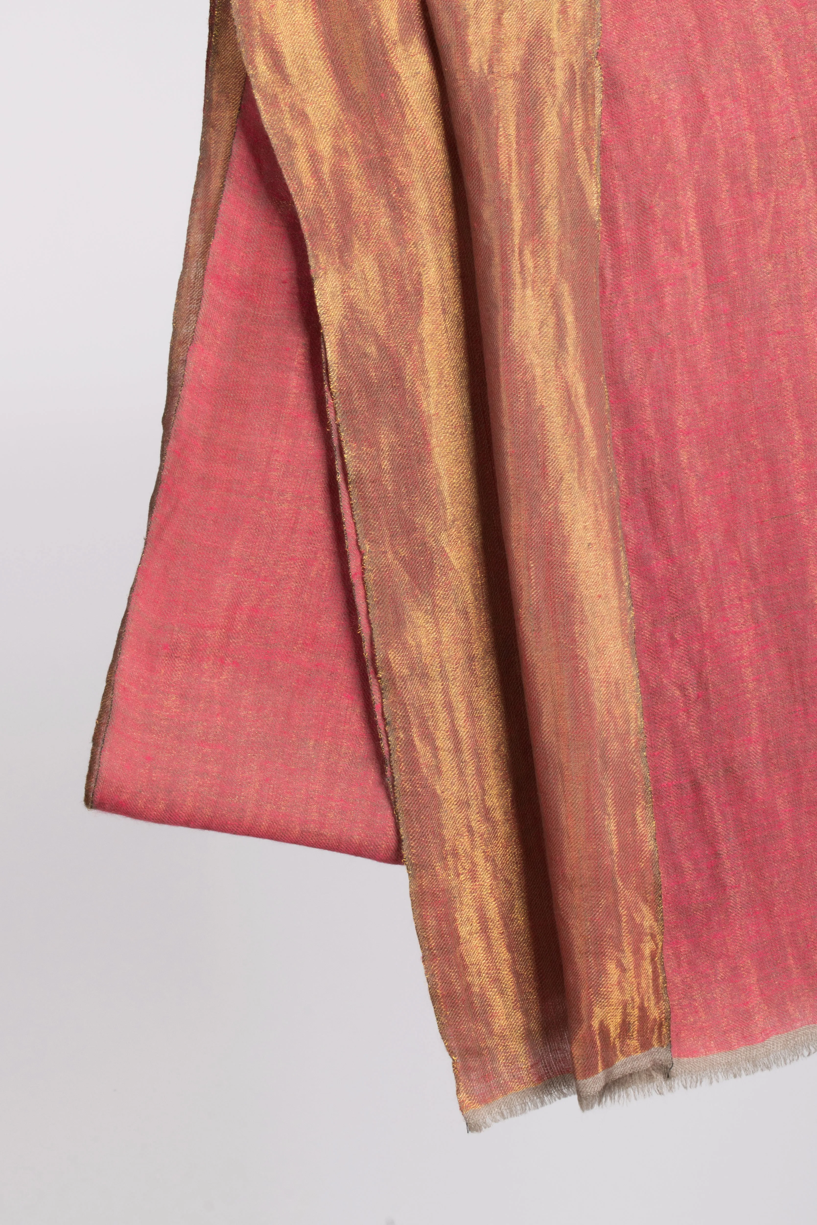Golden Zari and Pink Glamorous Pashmina Shawl