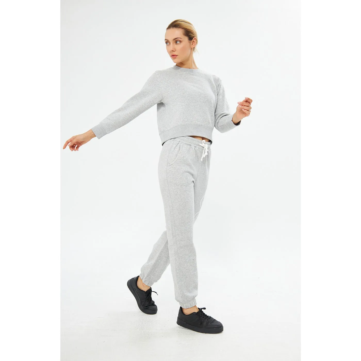 Grey Oversized Printed Joggers