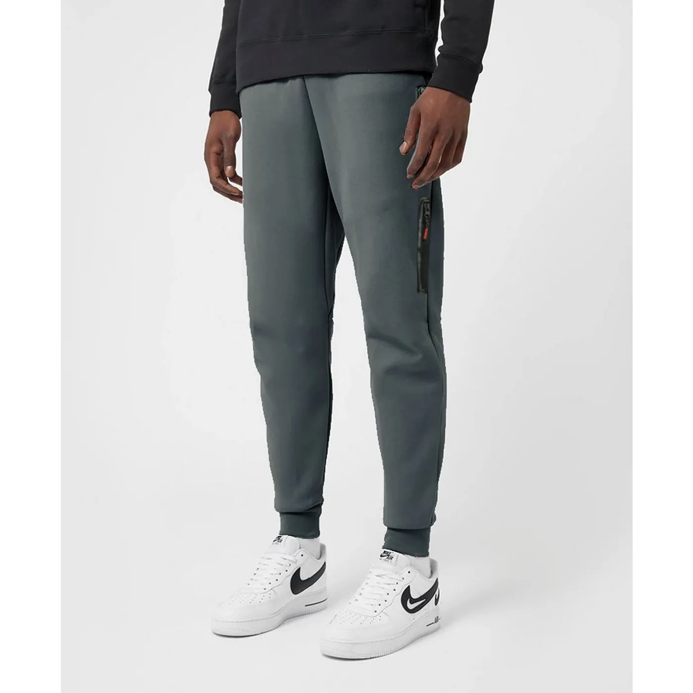 Grey Sports Zip Detailed Joggers