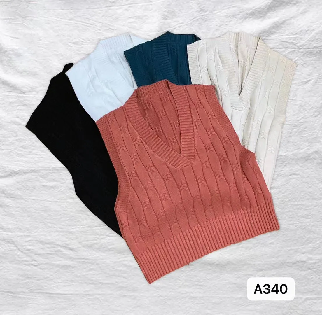 Lanfubeisi business casual outfits for women Small Vest Women's Outer Wear Autumn Korean Style Sleeveless Vest Small Western Style All-Match Short Knitted V-neck Vest Fashion