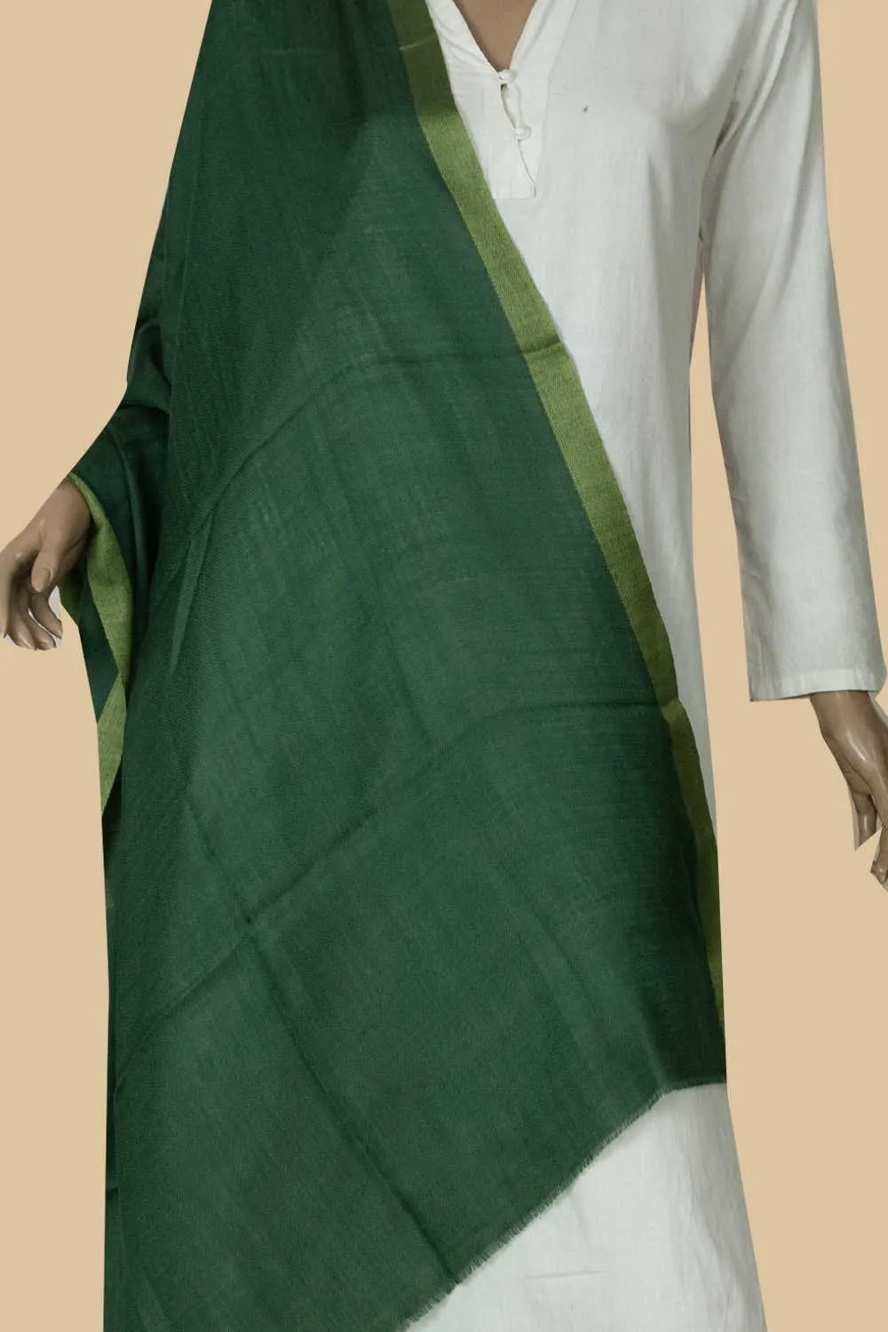 Leaf Green Kashmir Woolen Stole