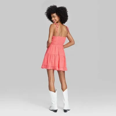 New - Women's Sleeveless Corset Fit & Flare Mini Dress - Wild Fable Magenta XS