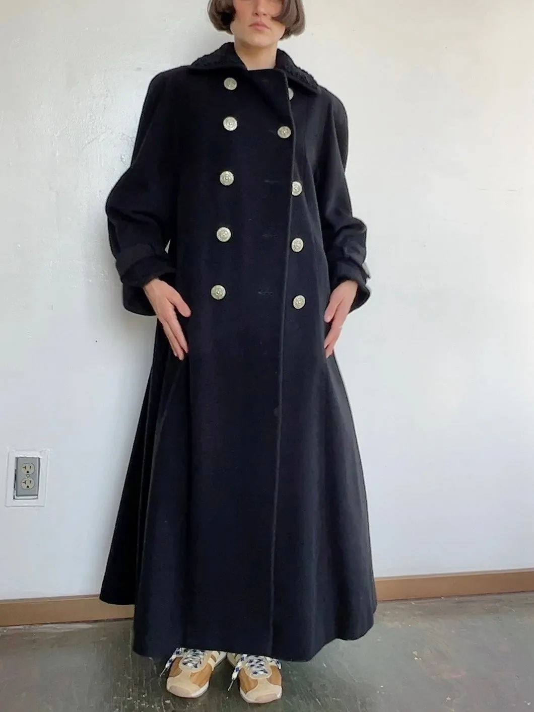 Nina Ricci Black Winter Maxi Coat (L)