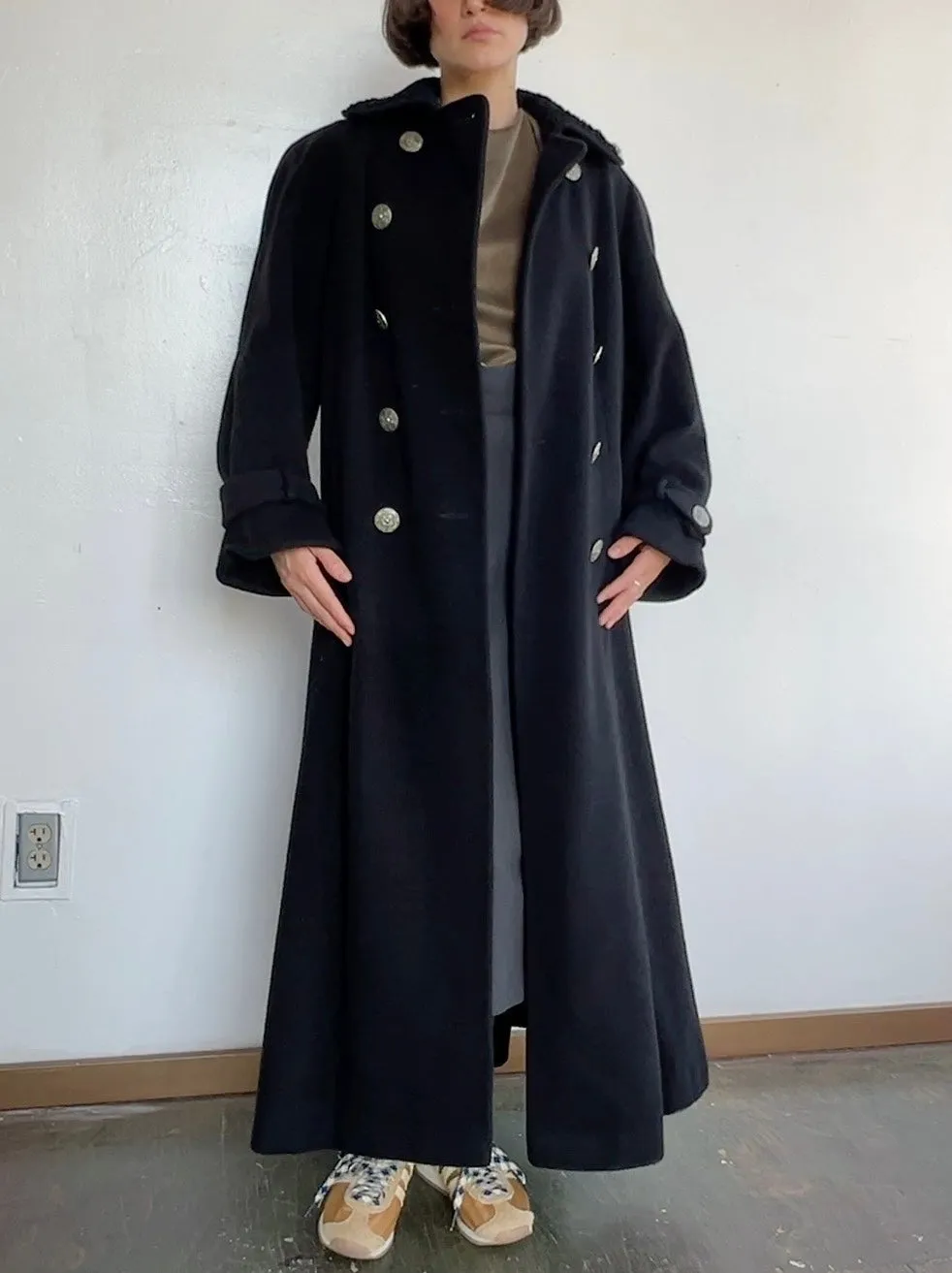Nina Ricci Black Winter Maxi Coat (L)