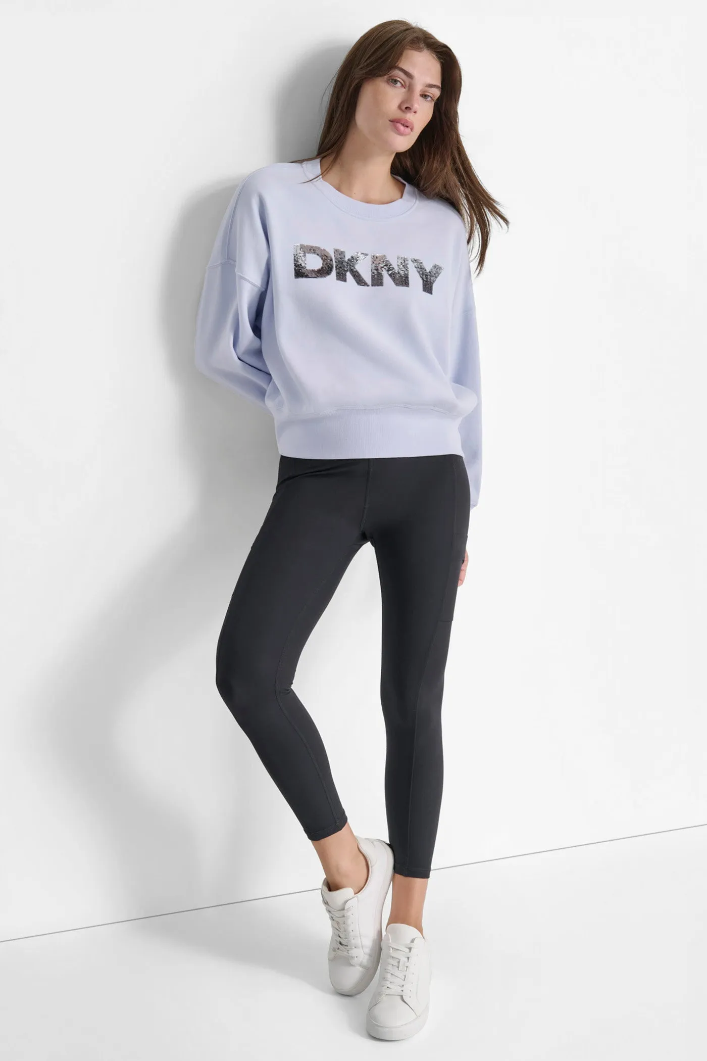 OMBRE SEQUIN LOGO PULLOVER