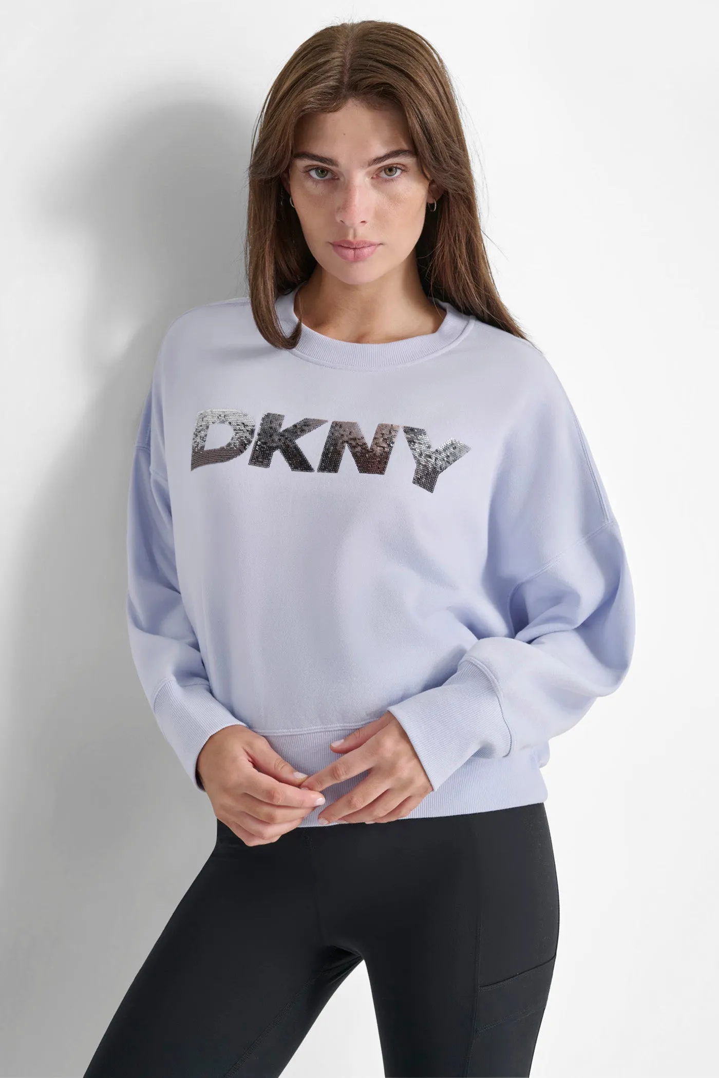 OMBRE SEQUIN LOGO PULLOVER