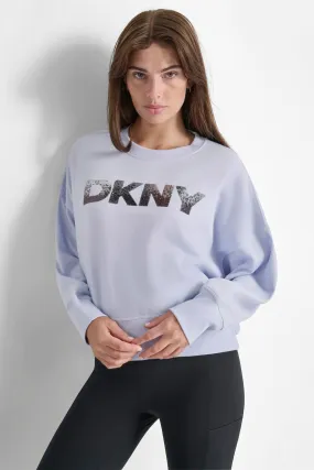 OMBRE SEQUIN LOGO PULLOVER