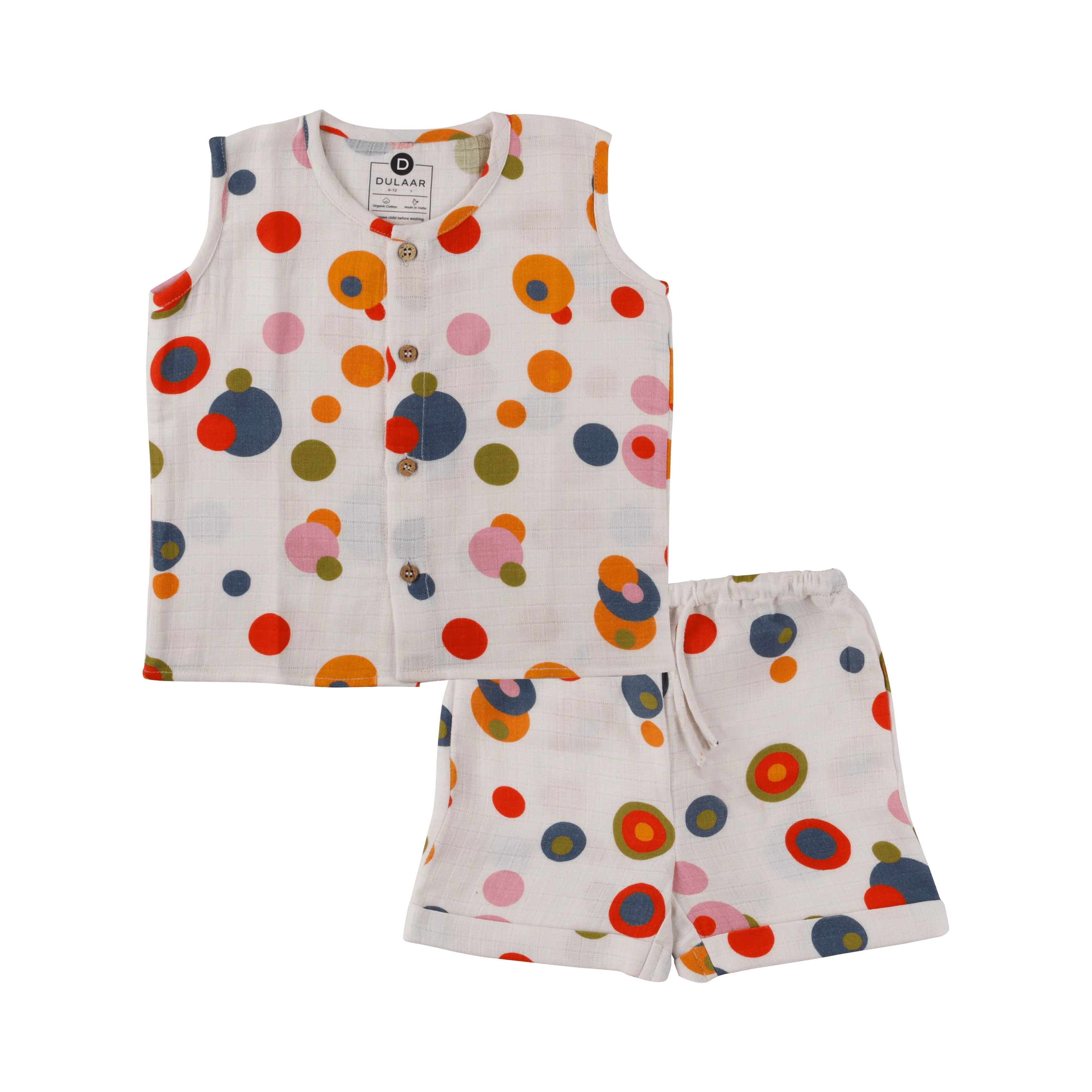 Organic Muslin Vest & Shorts Set | Just Lion Around