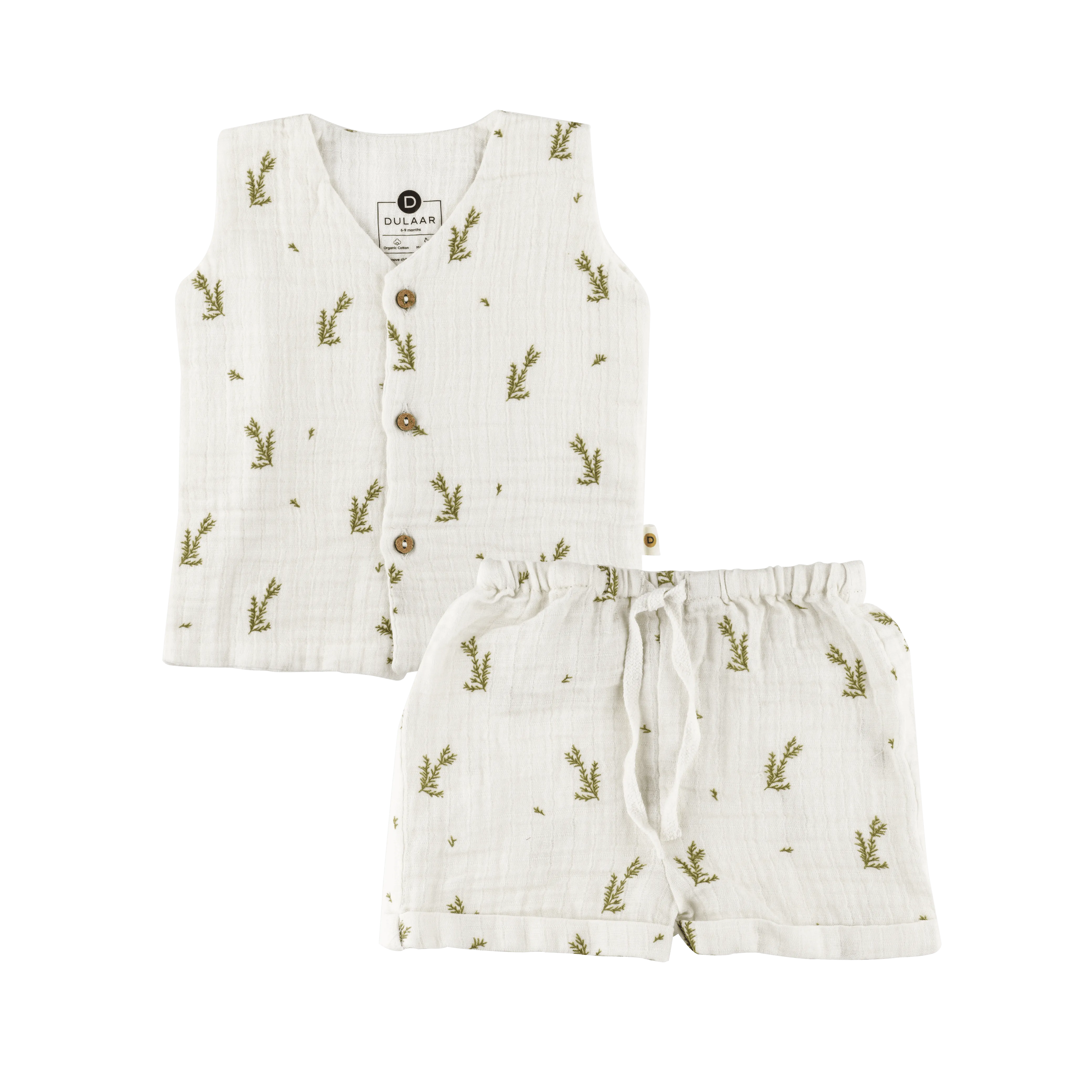 Organic Muslin Vest & Shorts Set | Just Lion Around