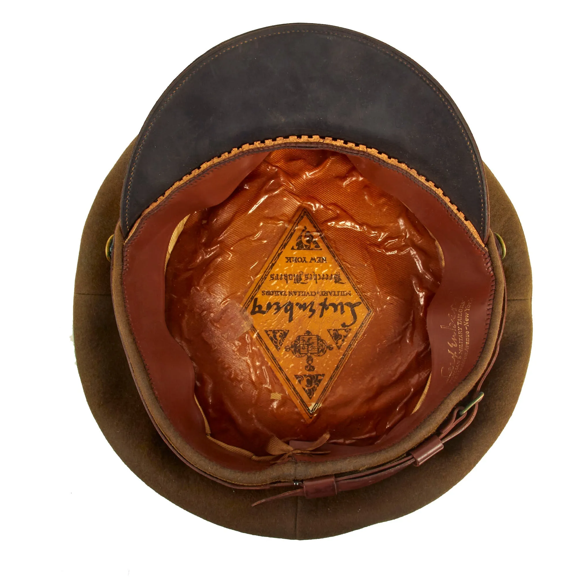 Original U.S. WWII Named US Army Officer’s Winter Service Crusher Cap by Luxenberg Of New York - Major Seller, 401st Bombardment Squadron, 91st Bomb Group, 8th Air Force