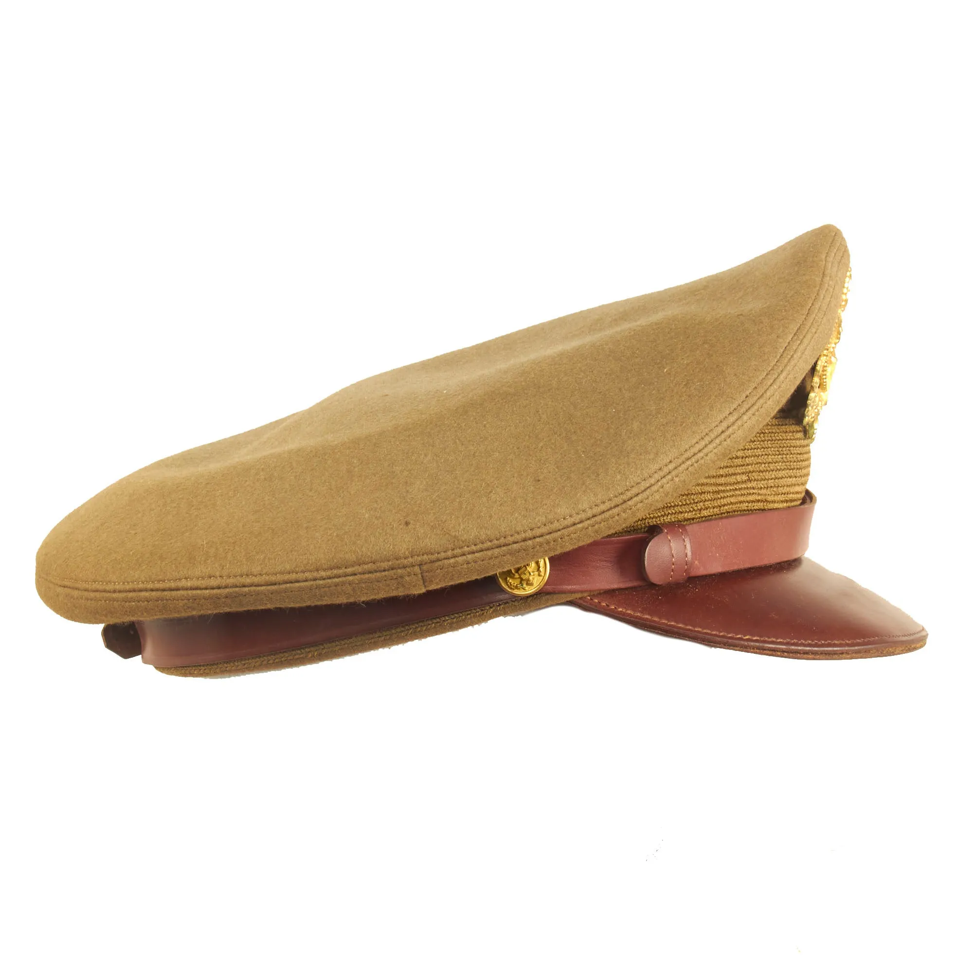 Original U.S. WWII Named US Army Officer’s Winter Service Crusher Cap by Luxenberg Of New York - Major Seller, 401st Bombardment Squadron, 91st Bomb Group, 8th Air Force