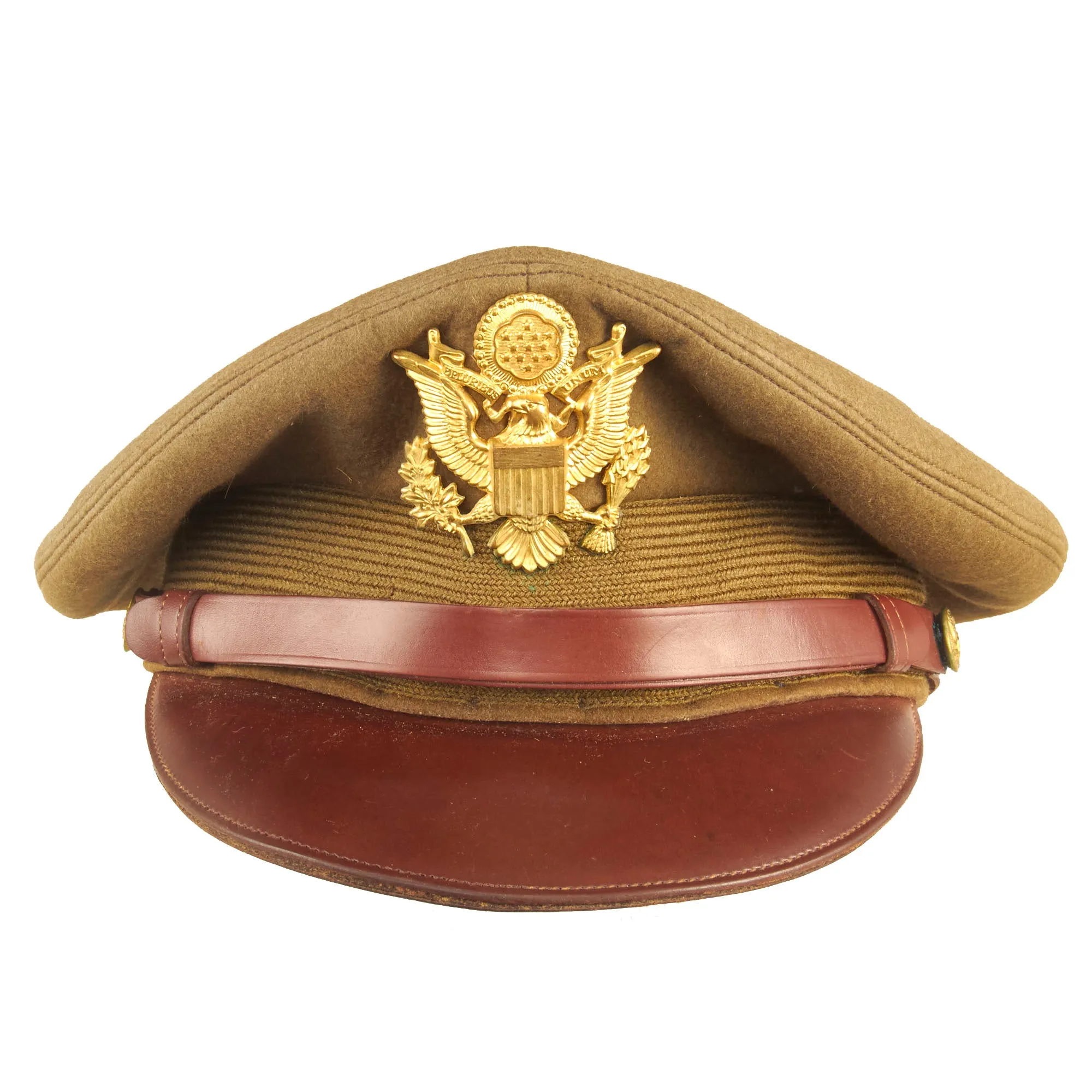 Original U.S. WWII Named US Army Officer’s Winter Service Crusher Cap by Luxenberg Of New York - Major Seller, 401st Bombardment Squadron, 91st Bomb Group, 8th Air Force