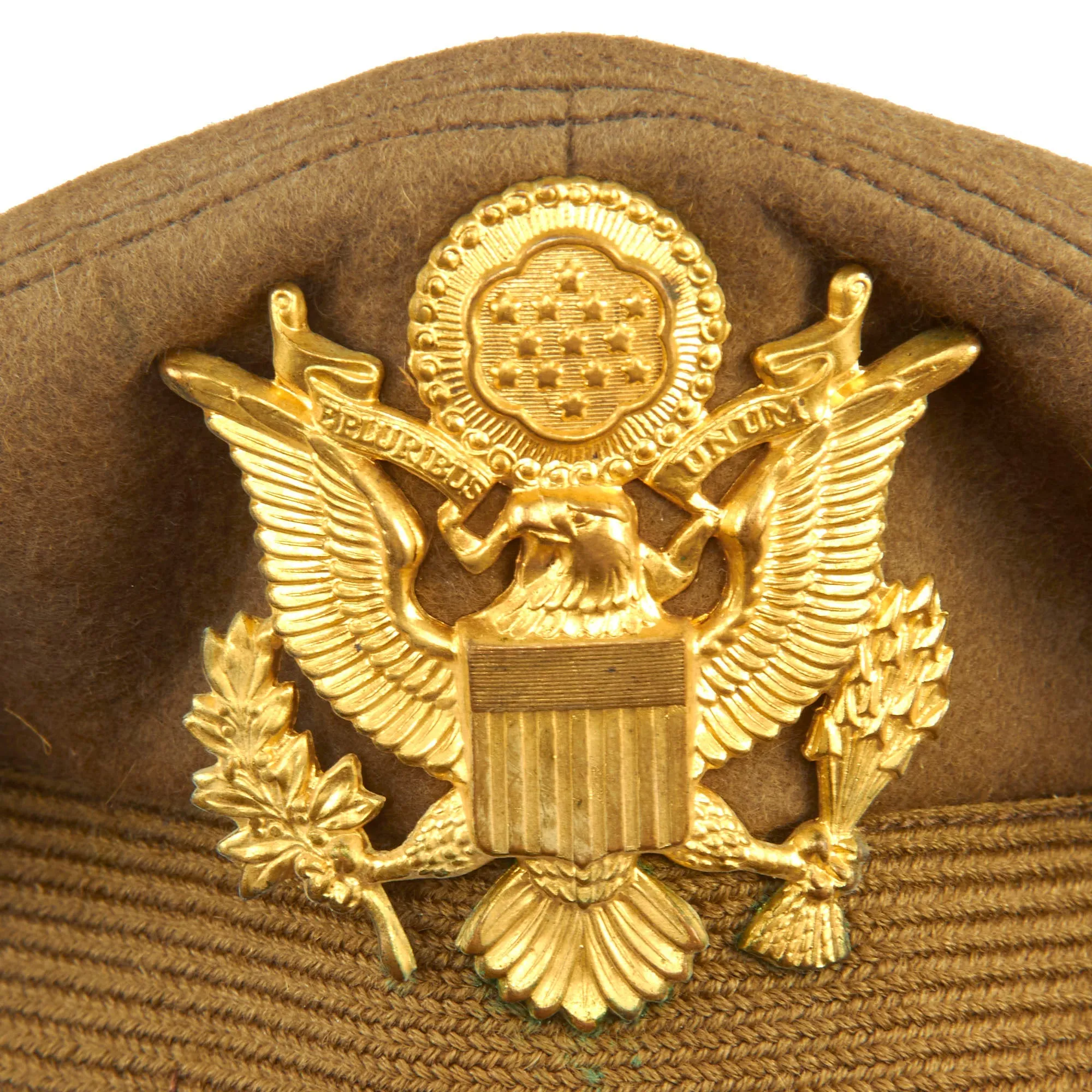 Original U.S. WWII Named US Army Officer’s Winter Service Crusher Cap by Luxenberg Of New York - Major Seller, 401st Bombardment Squadron, 91st Bomb Group, 8th Air Force