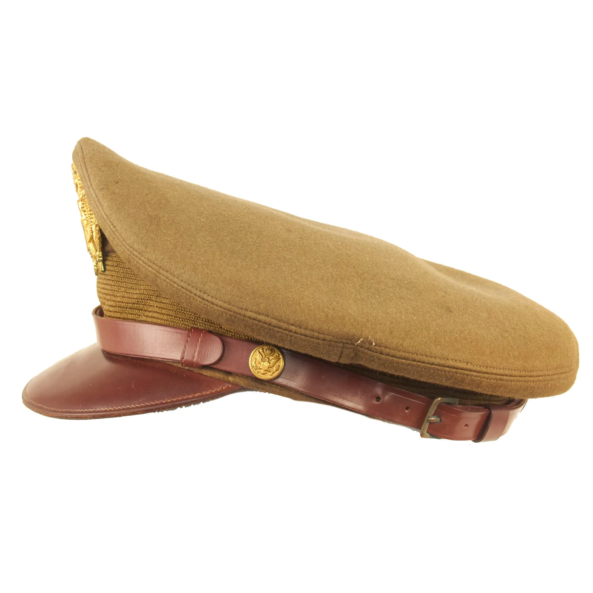 Original U.S. WWII Named US Army Officer’s Winter Service Crusher Cap by Luxenberg Of New York - Major Seller, 401st Bombardment Squadron, 91st Bomb Group, 8th Air Force