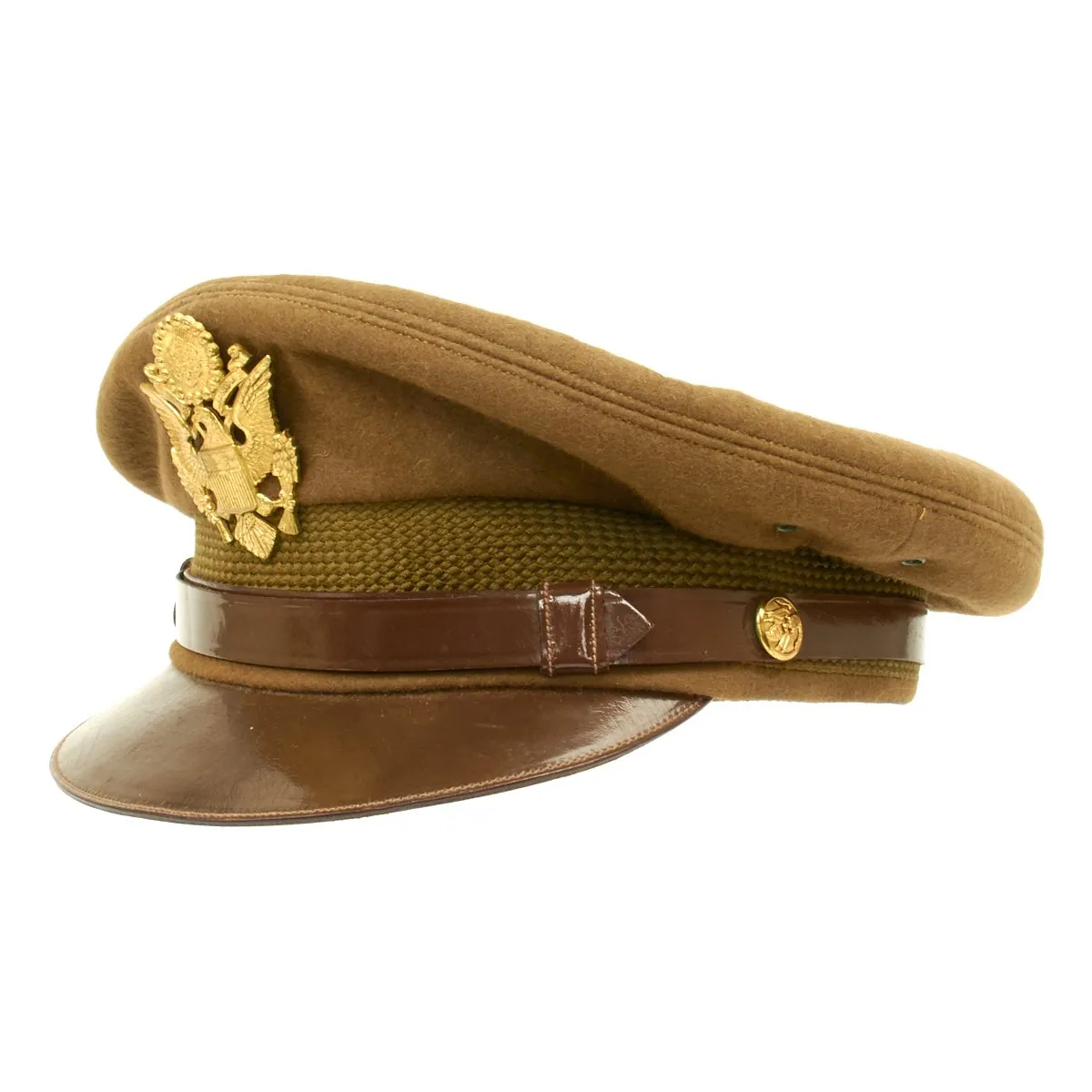 Original U.S. WWII USAAF Named Officer Crush Cap by Miltar - Genuine Fur Felt