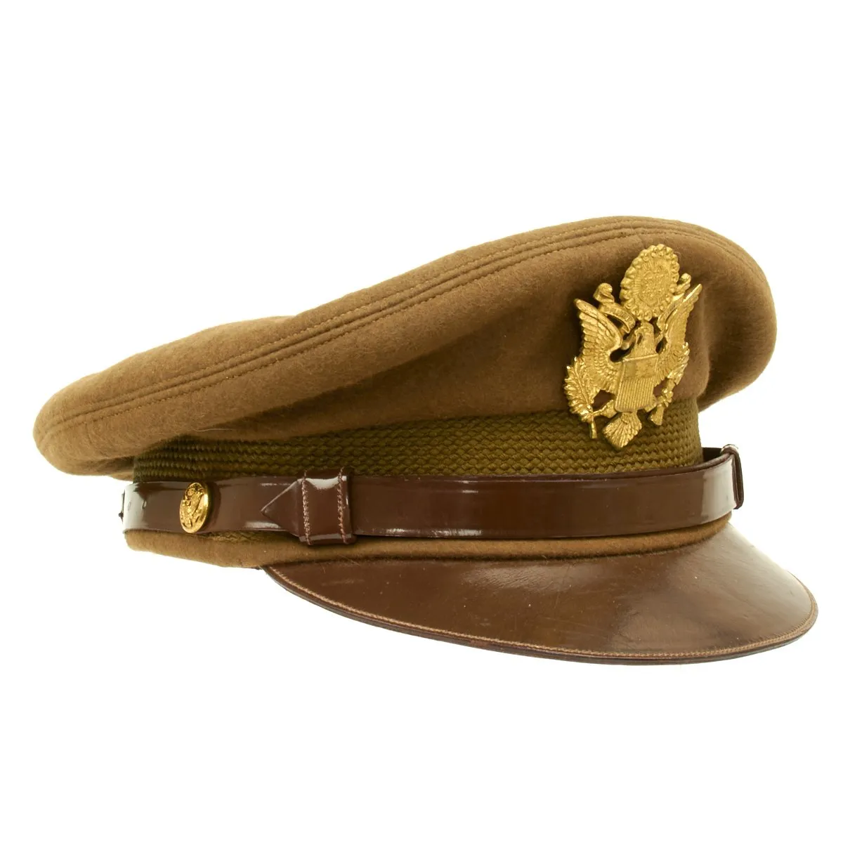 Original U.S. WWII USAAF Named Officer Crush Cap by Miltar - Genuine Fur Felt