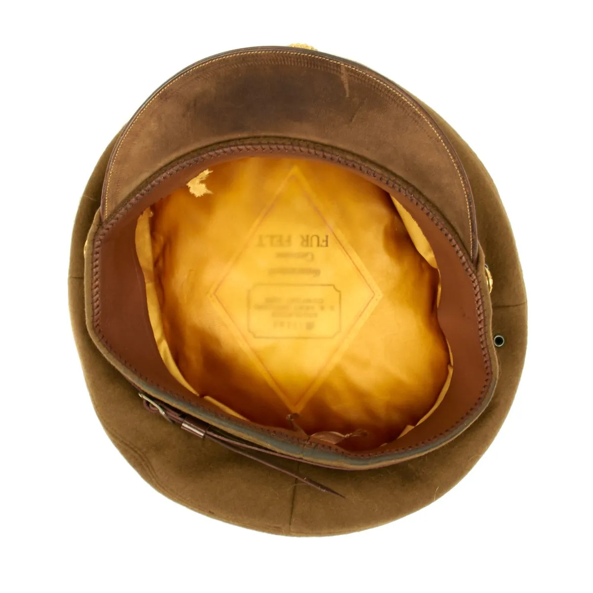 Original U.S. WWII USAAF Named Officer Crush Cap by Miltar - Genuine Fur Felt