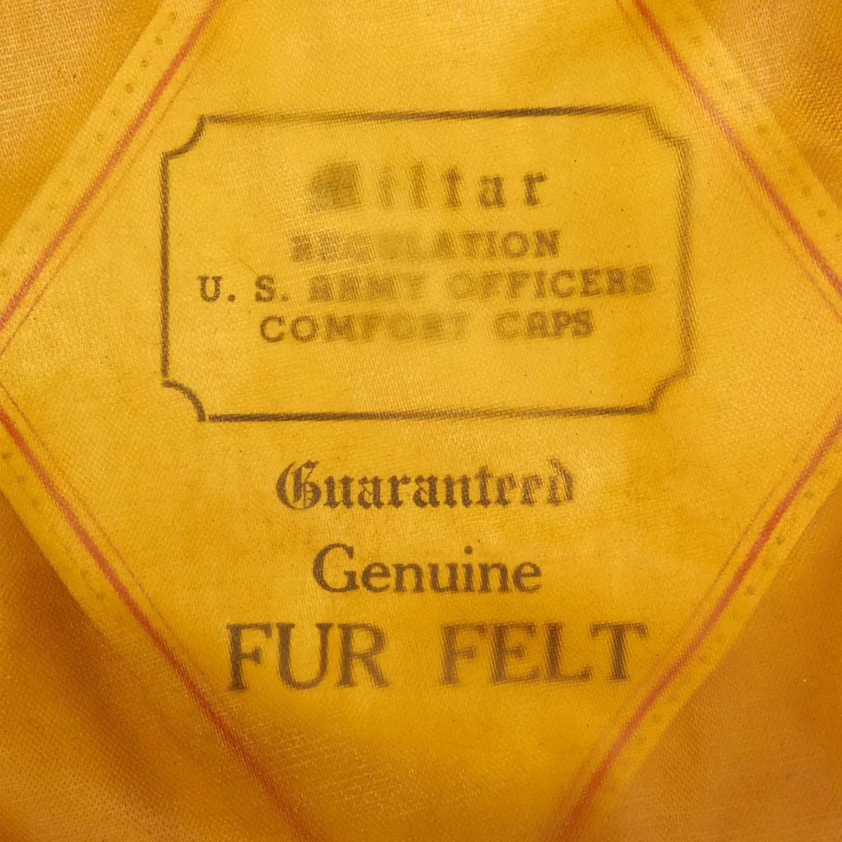 Original U.S. WWII USAAF Named Officer Crush Cap by Miltar - Genuine Fur Felt