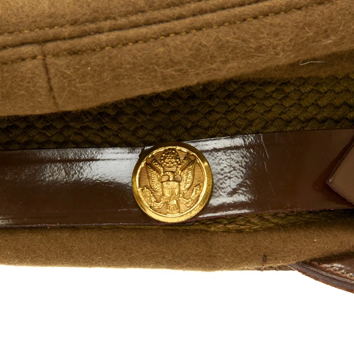 Original U.S. WWII USAAF Named Officer Crush Cap by Miltar - Genuine Fur Felt