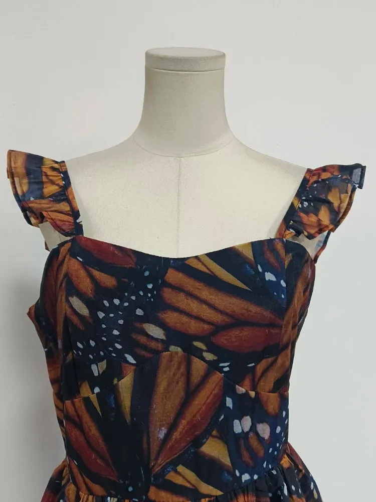 Printing Sexy Camisole Dresses For Women Square Collar Sleeveless High Waist Off Shoulder Temperament Dress Female Fashion
