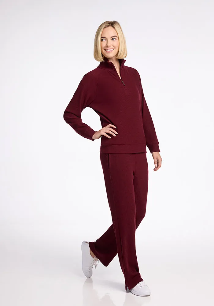 Quinn Ribbed 1/4 Zip • Final Sale Deals! - Cranberry Melange