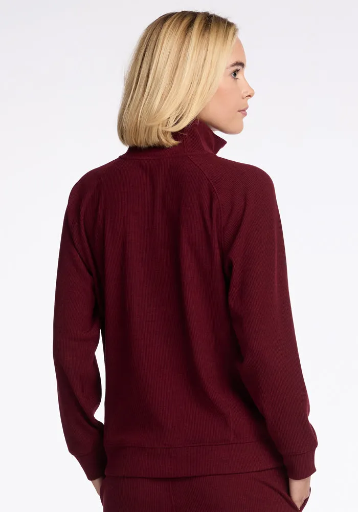 Quinn Ribbed 1/4 Zip • Final Sale Deals! - Cranberry Melange