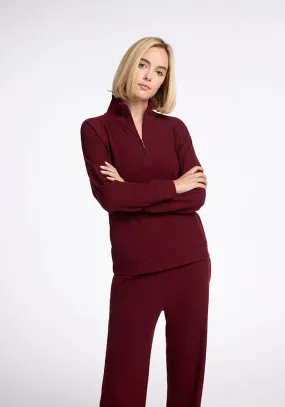 Quinn Ribbed 1/4 Zip • Final Sale Deals! - Cranberry Melange